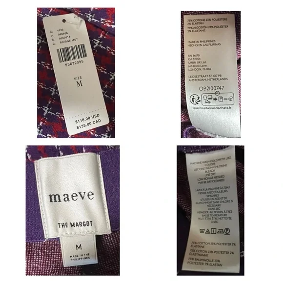 Anthropologie The Margot Plaid Pants M - Picture 16 of 16